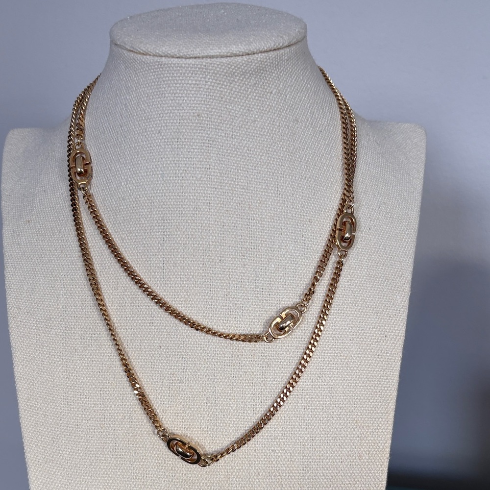 Dior Gold Double Chain Necklace